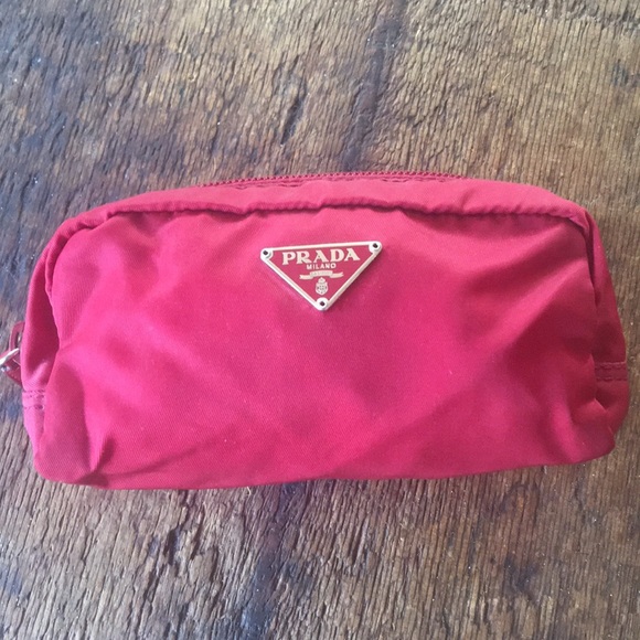 Prada Handbags - 🆕Prada red makeup/zippered pouch bag